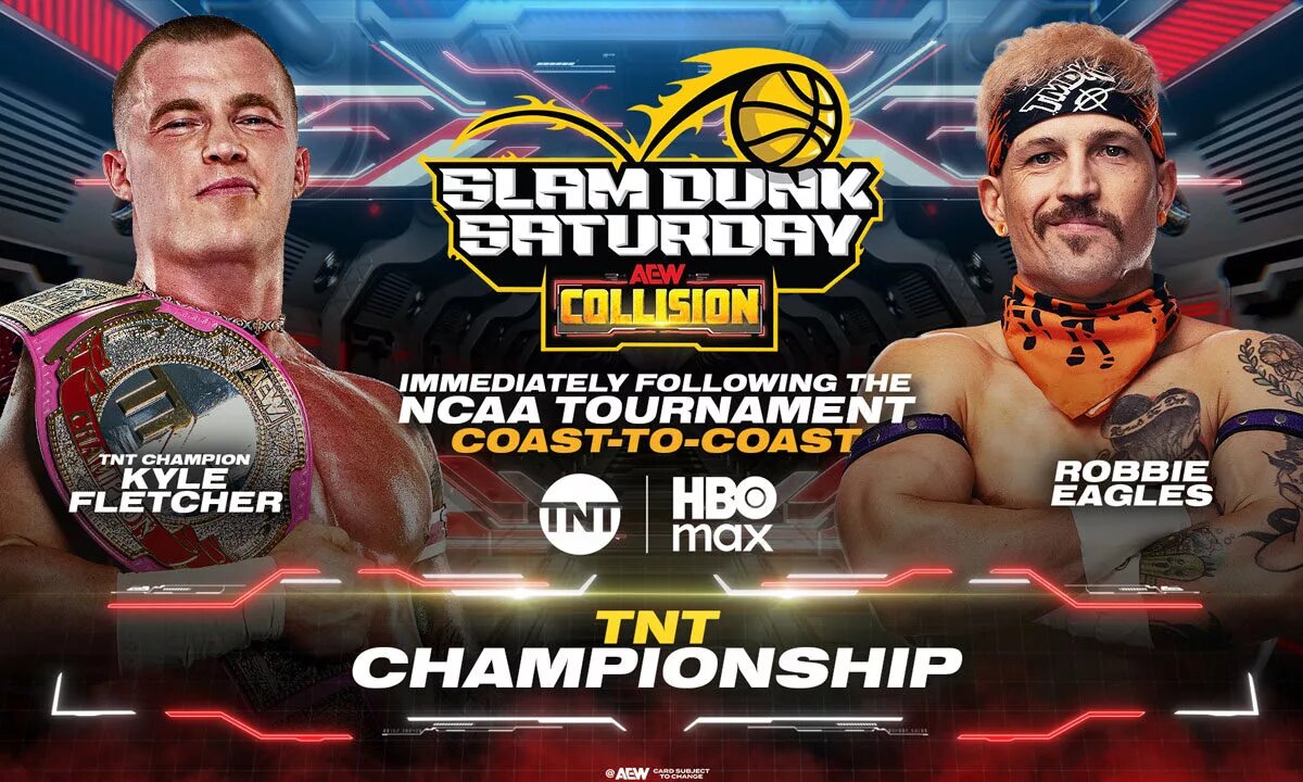 A graphic of AEW Collision Slam Dunk Saturday
