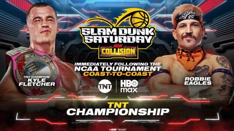 A graphic of AEW Collision Slam Dunk Saturday