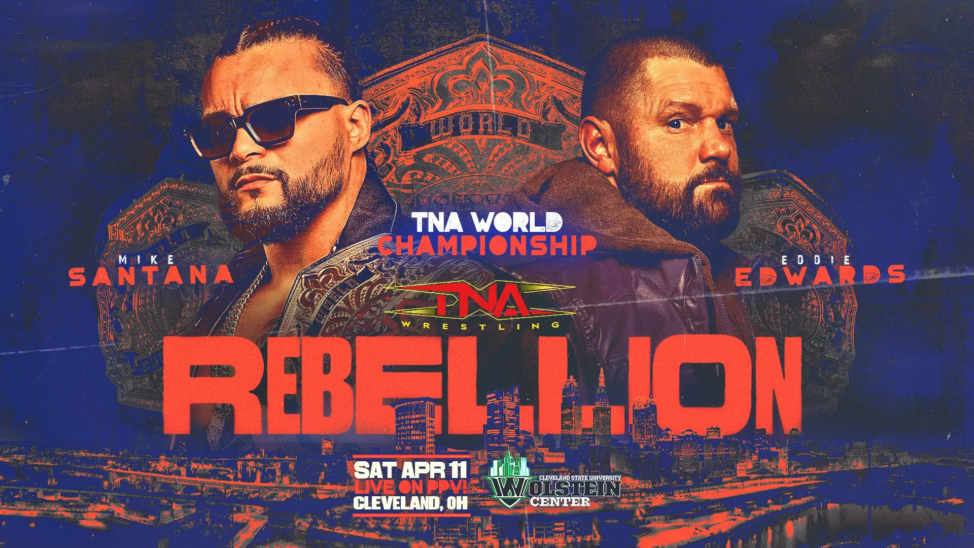 A graphic of TNA Rebellion 2026, TNA World Championship match