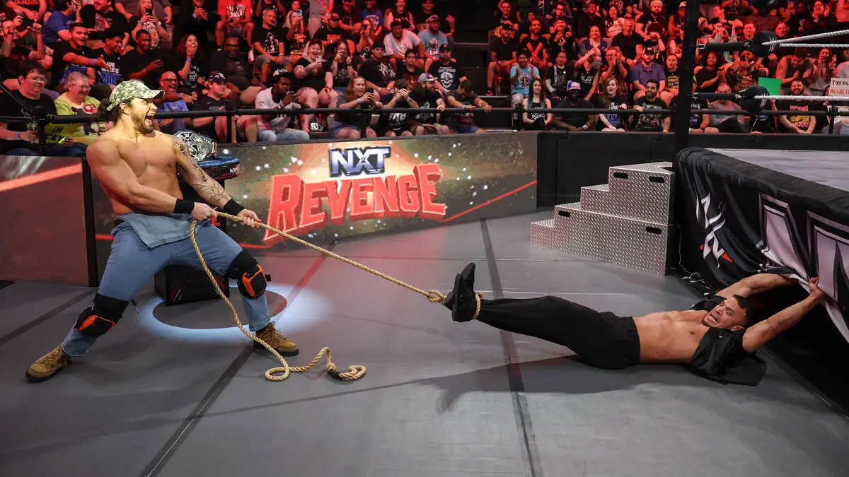 A graphic of Shiloh Hill and Ricky Saints at NXT Revenge Week One