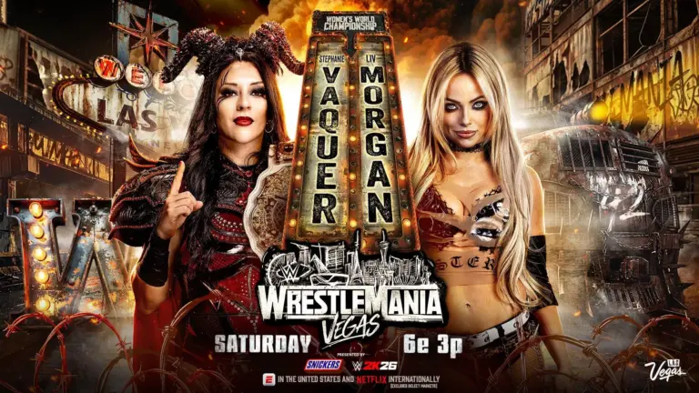 WWE WrestleMania 42 featuring Stephanie Vaquer and Liv Morgan for their Women's World Championship Match.