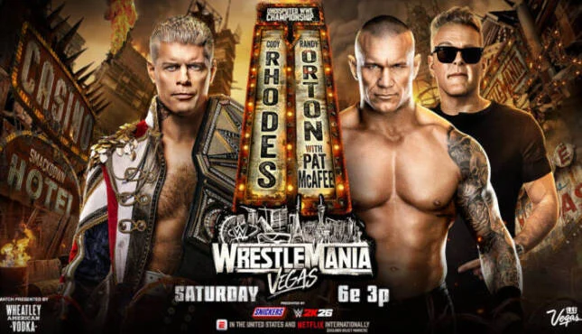 match graphic of Cody Rhodes and Pat McAfee