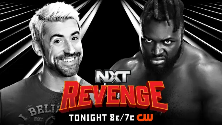 NXT graphic with Joe Hendry and Keanu Carver building up the NXT Revenge special.