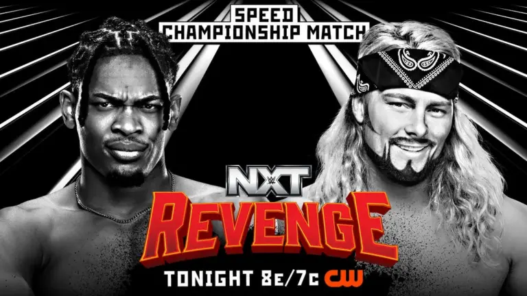 NXT Revenge promotional material with Lexis King and EK Prosper competing for the Speed Championship.
