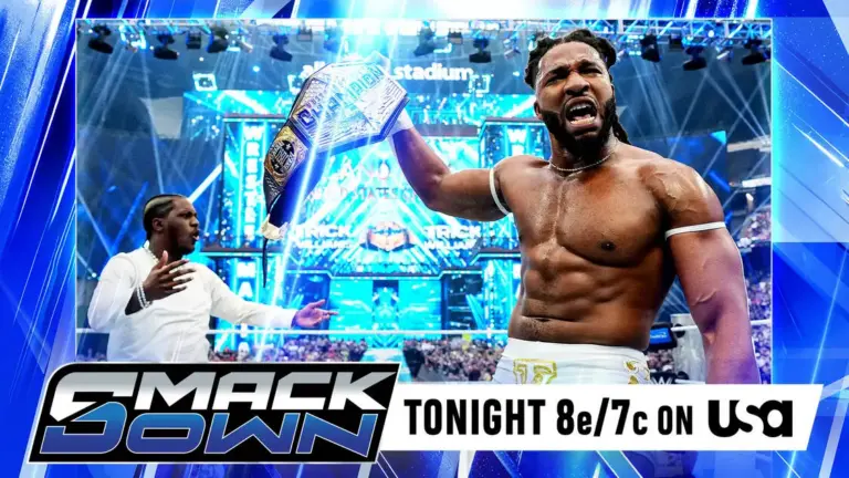 WWE SmackDown graphic showcasing Trick Williams and the United States Championship at WrestleMania 42.