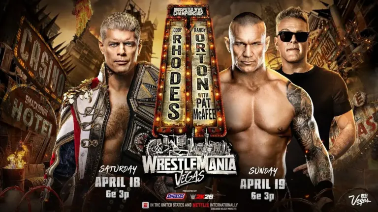 A WWE WrestleMania 42 preview and match card for night 1, April 18, 2026.