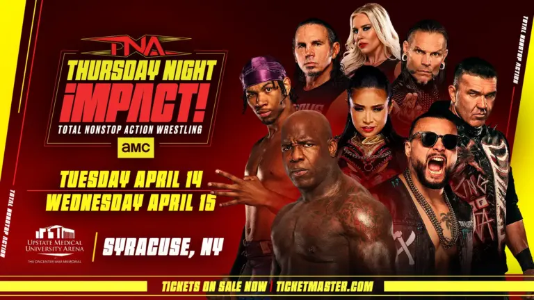 A graphic of TNA Thursday Night iMPACT taping spoilers for April 15, 2026