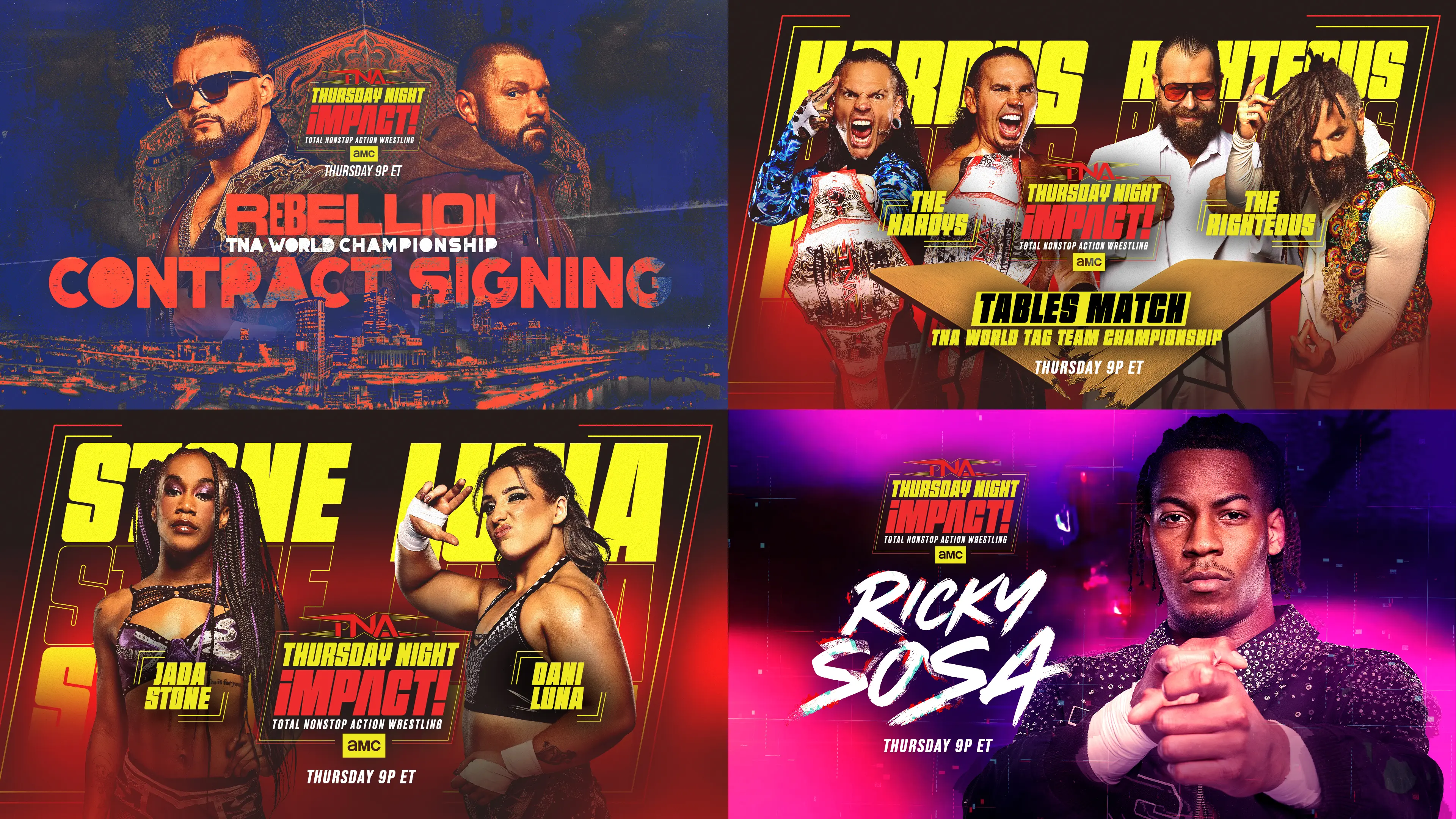 A graphic of the TNA Thursday iMPACT preview of the April 9, 2026, episode