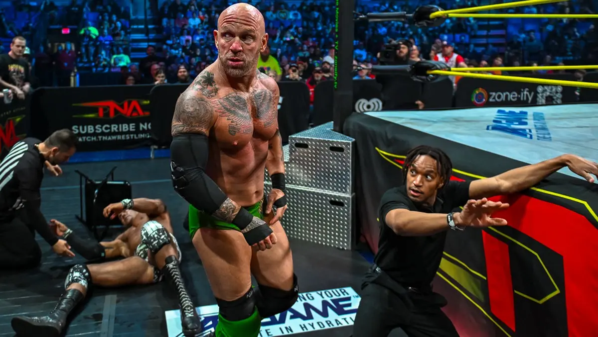 A graphic of Eric Young on the April 16, 2026, edition of Thursday Night iMPACT
