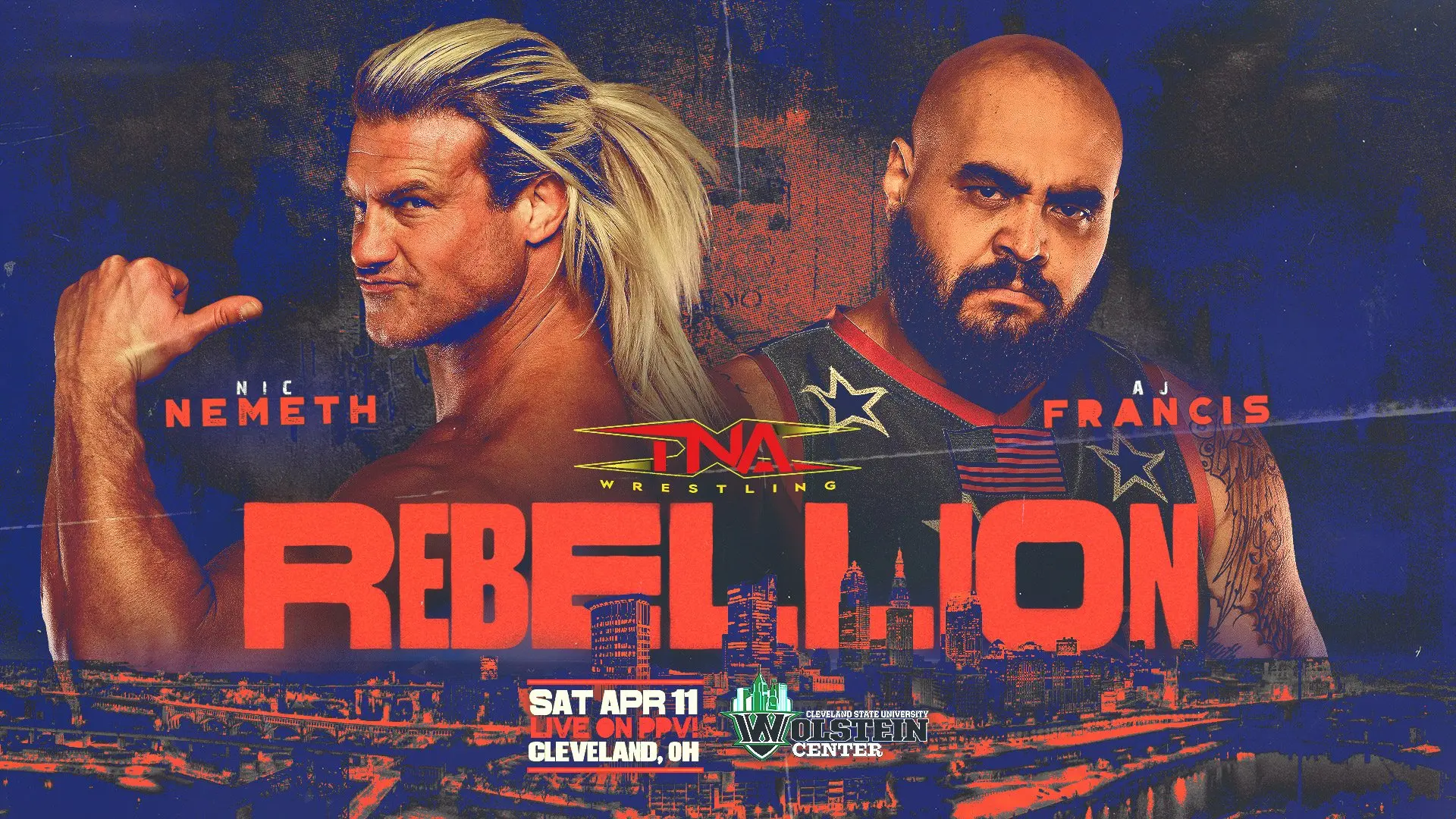 A graphic of TNA Rebellion 2026