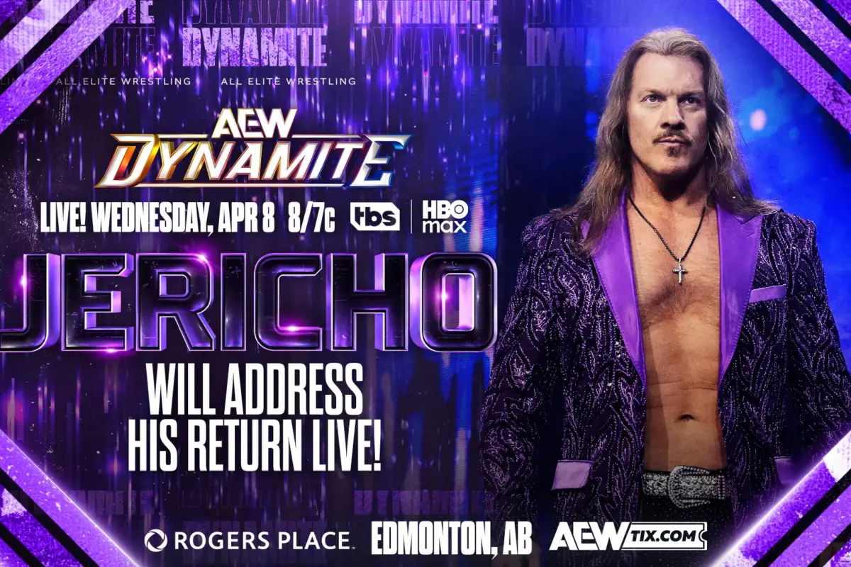 A graphic of AEW Dynamite preview of the April 8, 2026, episode