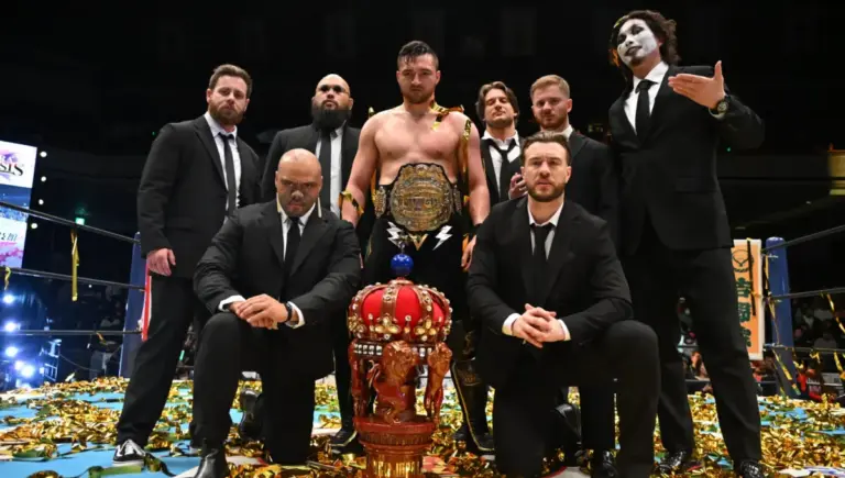 A graphic of Callum Newman who became IWGP Champion at NJPW Sakura Genesis