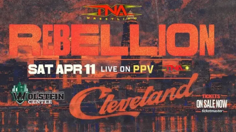 A graphic of TNA Rebellion 2026 preview
