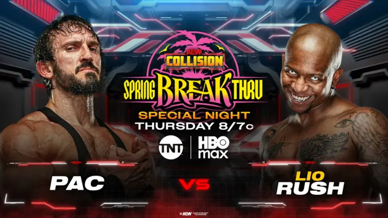 A graphic of AEW Collision. It's AEW Spring BreakThru week