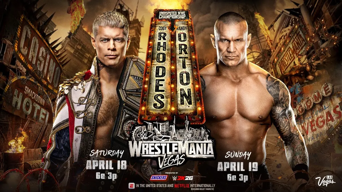 WWE Match Graphic for Cody Rhodes vs. Randy Orton at WrestleMania 42