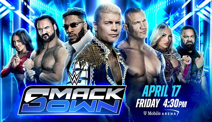 WWE Smackdown Preview Graphic for April 17, final Smackdown before WrestleMania
