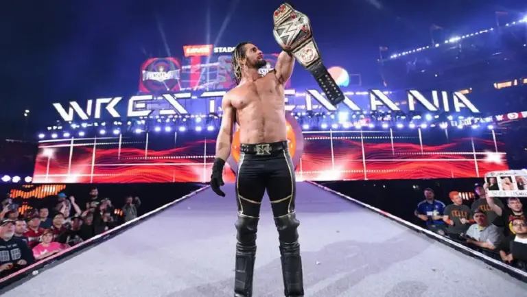 A graphic of Seth Rollins at WrestleMania 31