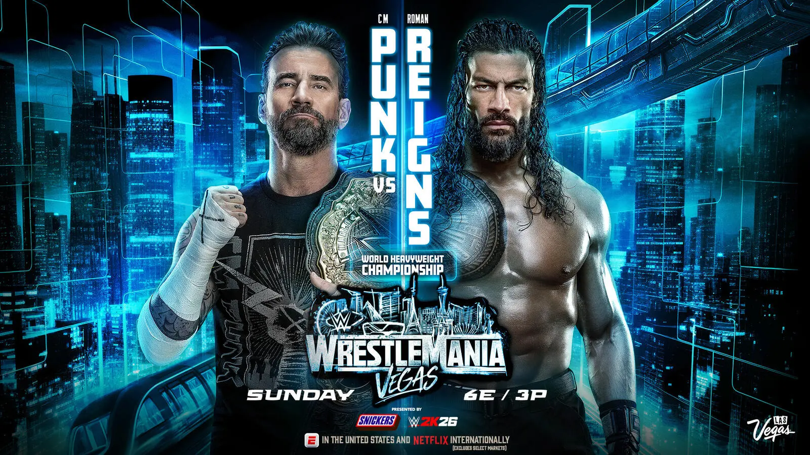 CM Punk vs. Roman Reigns will main event Night Two of WrestleMania 42