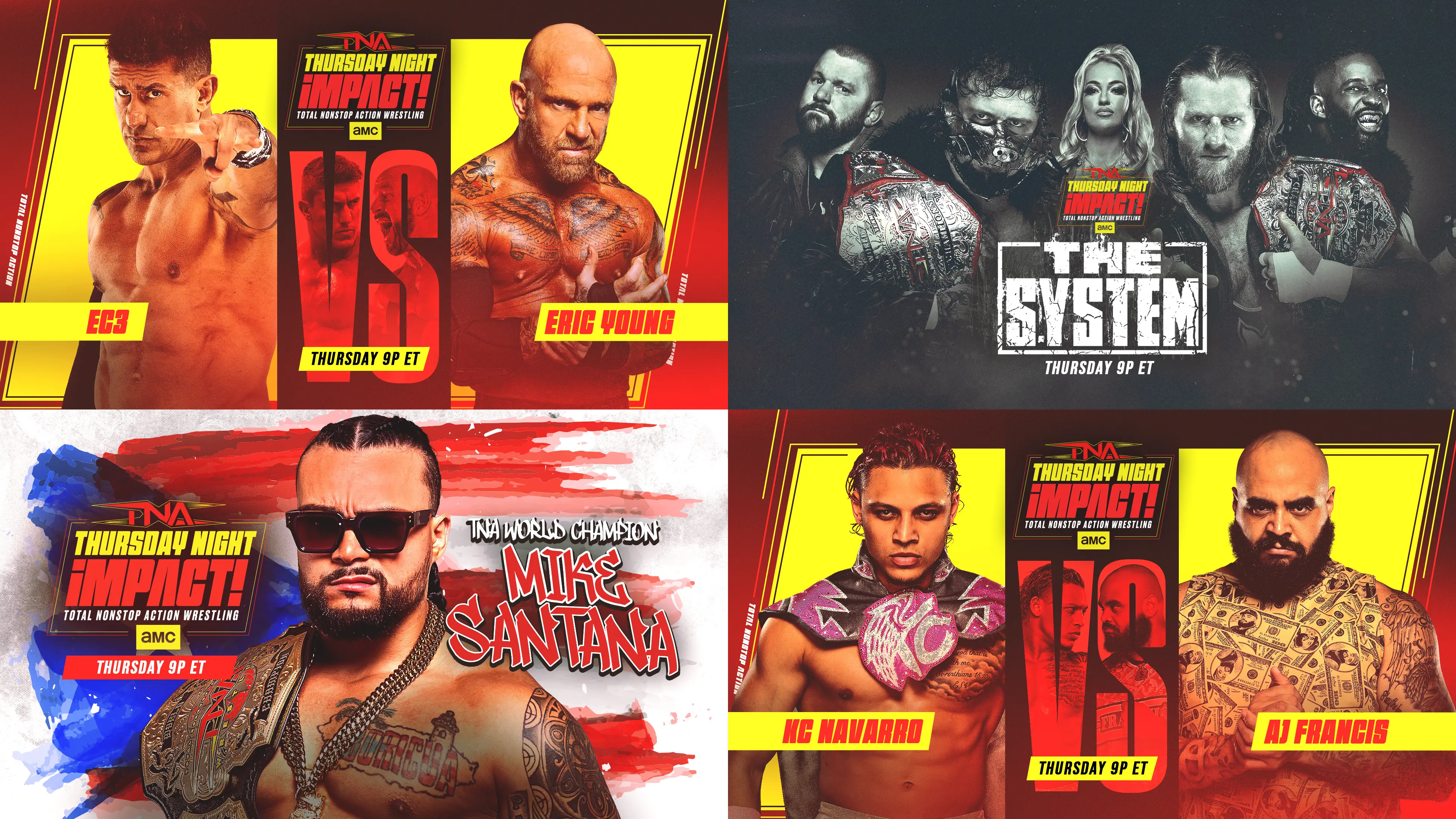 A graphic of the TNA Thursday Night iMPACT preview of April 16, 2026