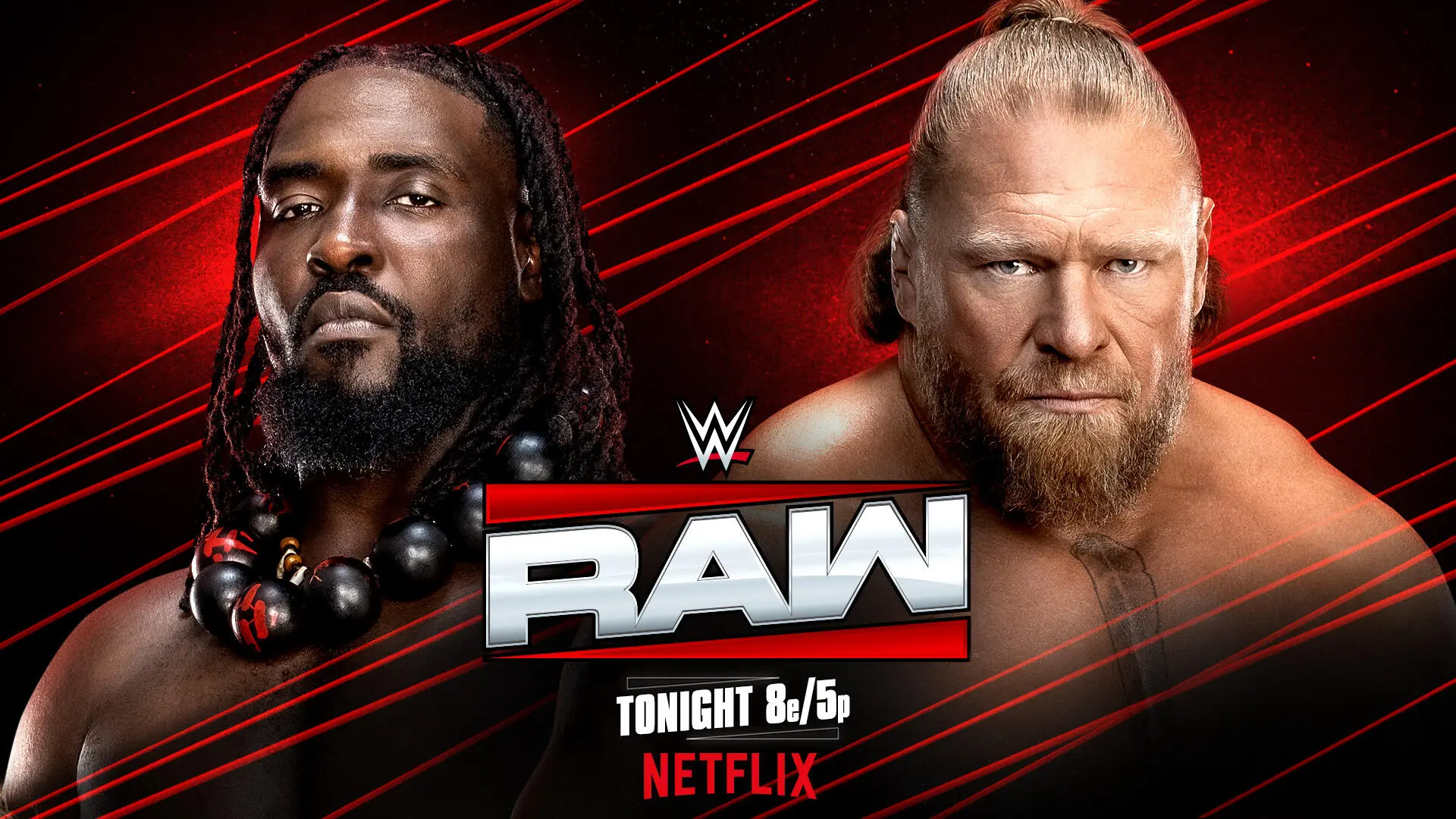 Oba Femi and Brock Lesnar graphic for WWE Raw results and recap tonight