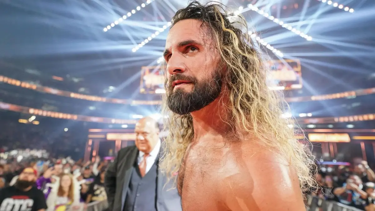 A graphic of Seth Rollins at WrestleMania 41