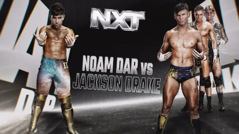 WWE NXT graphic of Noam Dar, who recently returned to the brand.