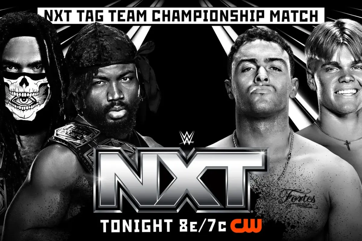 Nxt graphic of DarkState and Vanity Project, an episode where Saquon Shugars was kicked out.