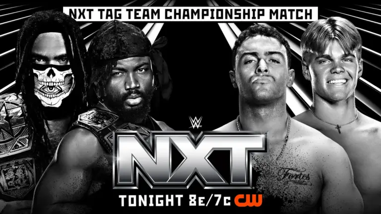 Nxt graphic of DarkState and Vanity Project, an episode where Saquon Shugars was kicked out.