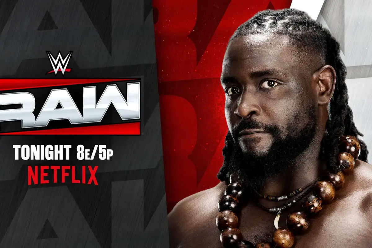 WWE Raw preview graphic of Oba Femi.
