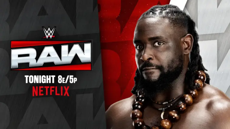 WWE Raw preview graphic of Oba Femi.