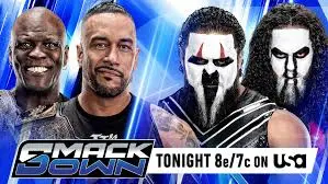 WWE SmackDown graphic of Tama Tonga and Damian Priest.