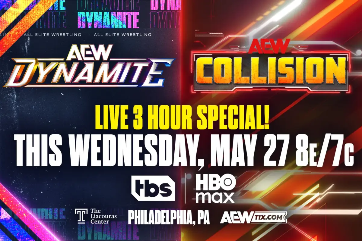 AEW Results Graphic promoting May 27 AEW Dynamite and Collision Special