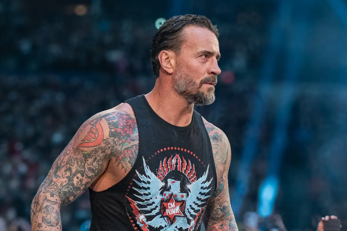 CM Punk making his entrance at the WWE Royal Rumble.