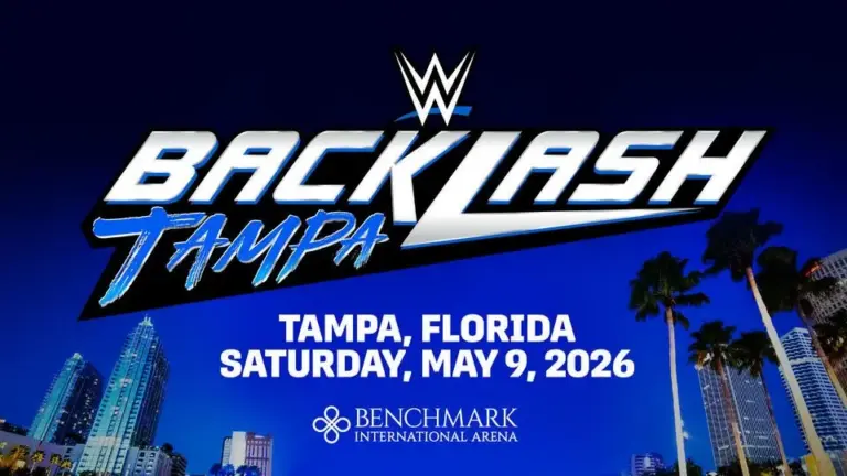 Official WWE Backlash 2026 in Tampa, Florida poster.
