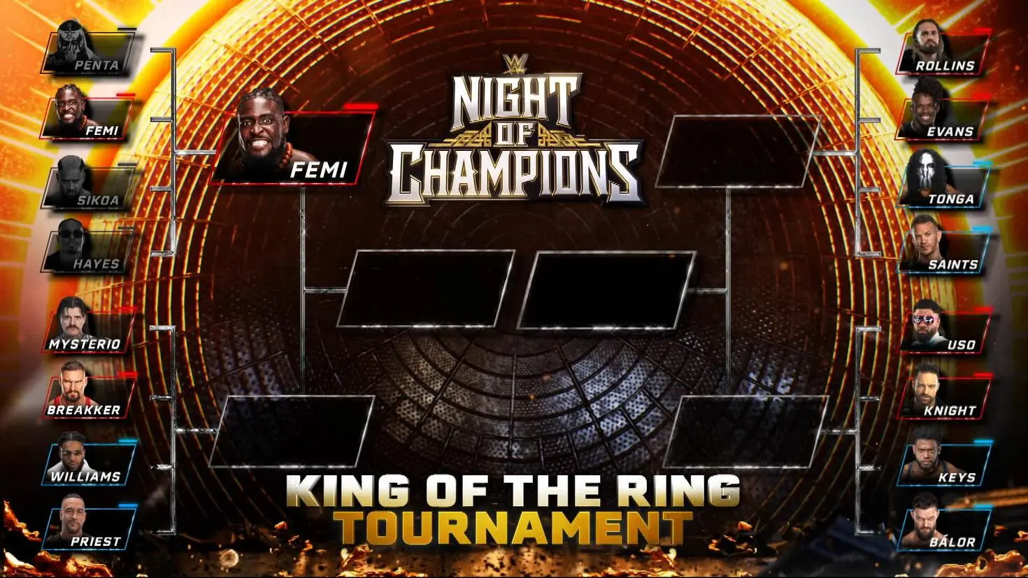 updated bracket for WWE King of the Ring 2026