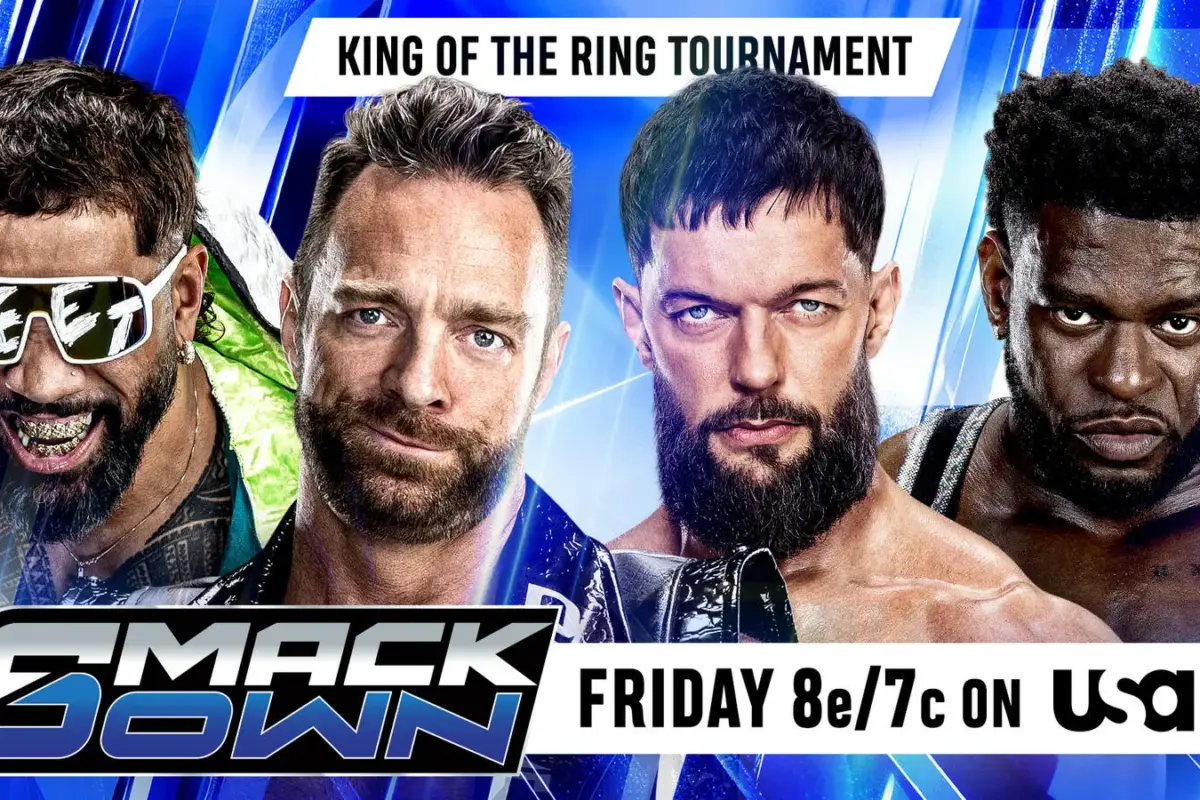 A WWE SmackDown graphic featuring the King of the Ring 2026 tournament.