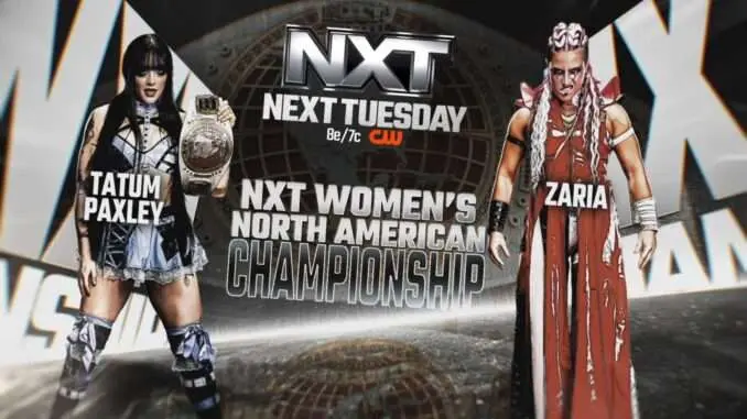 WWE NXT graphic of Zaria.