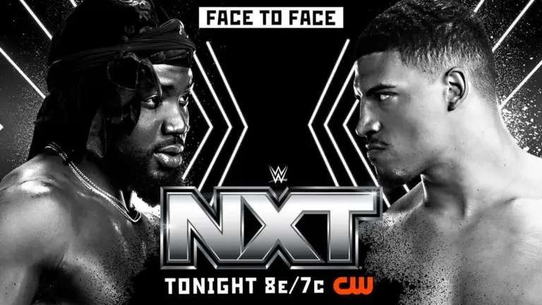 WWE NXT graphic featuring Saquon Shugars and Dion Lennox.
