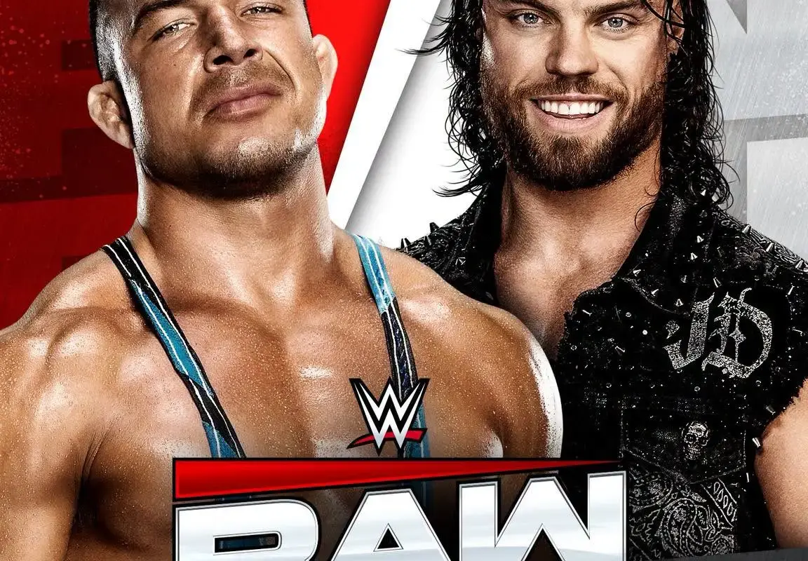 WWE Raw graphic of Chad Gable and JD McDonagh