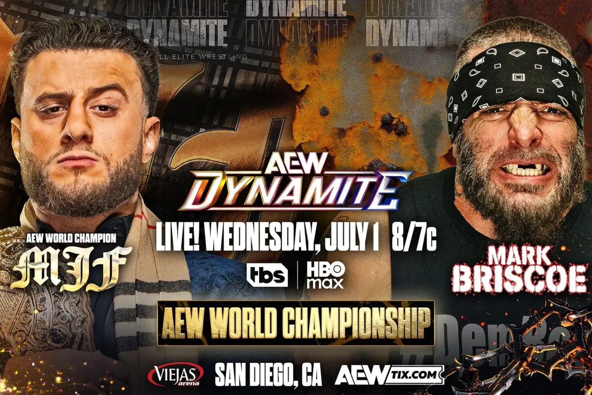 AEW Dynamite preview graphic for July 1 ,2026.