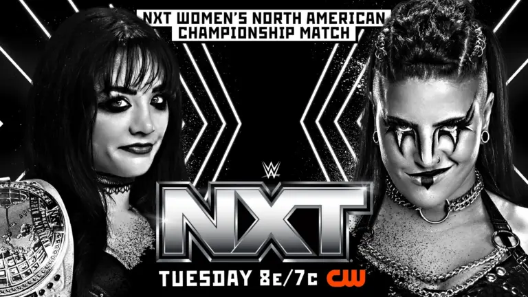 WWE NXT Review graphic of Zaria and Tatum Paxley.