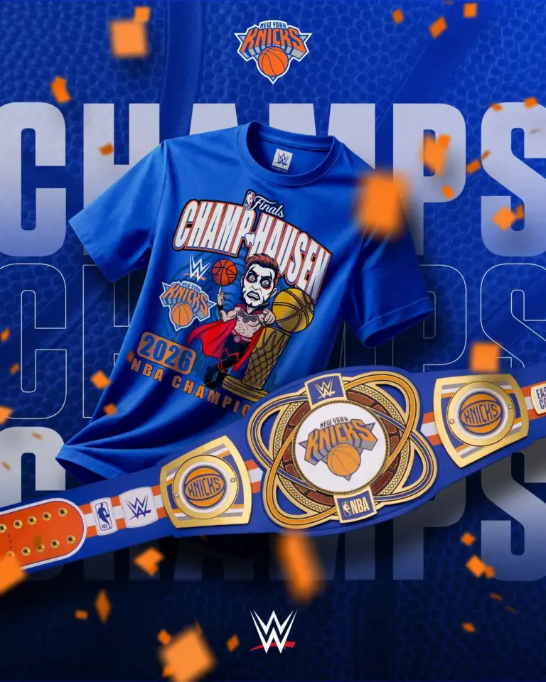 WWE Danhausen Knicks champhausen shirt and Knicks title belt