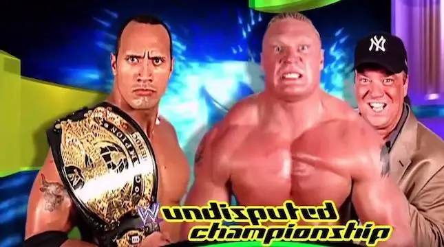 WWE SummerSlam graphic featuring The Rock and Brock Lesnar.