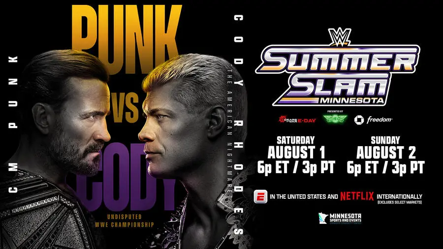 WWE SummerSlam 2026 results graphic for Night 1. August 1, 2026.