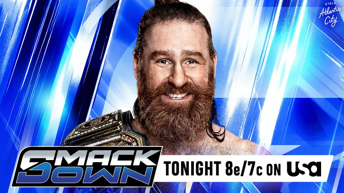 WWE SmackDown graphic of Undisputed WWE Champion Sami Zayn.