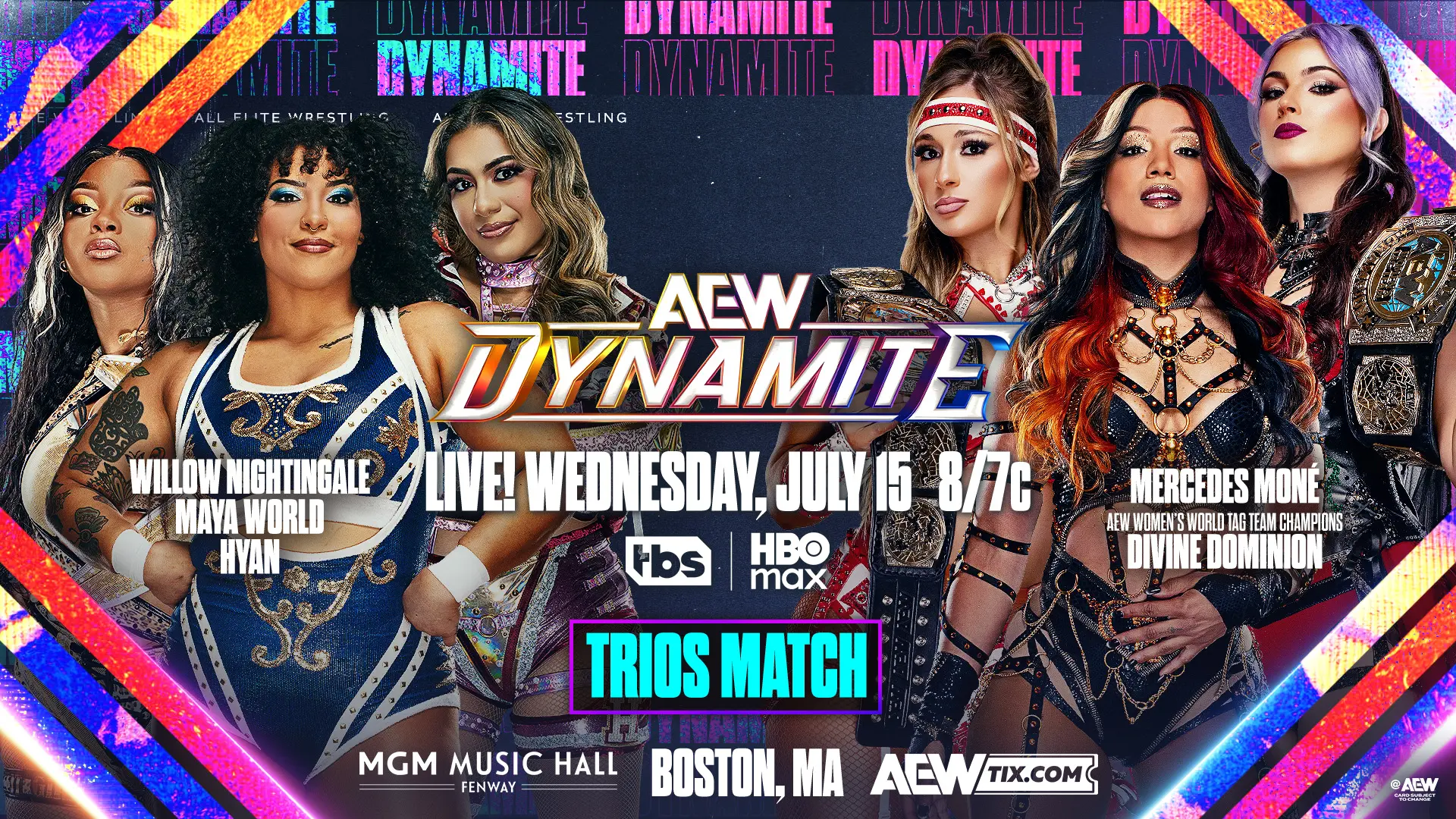 AEW Dynamite preview graphic for the July 15, 2026 graphic.
