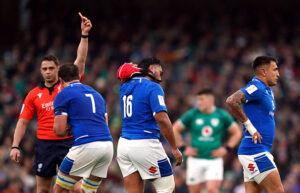 Italy red card: Hame Faiva was shown a red card in the Guiness Six Nations match
