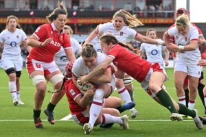 A Women's Six Nations match between England and Wales in Gloucester, England