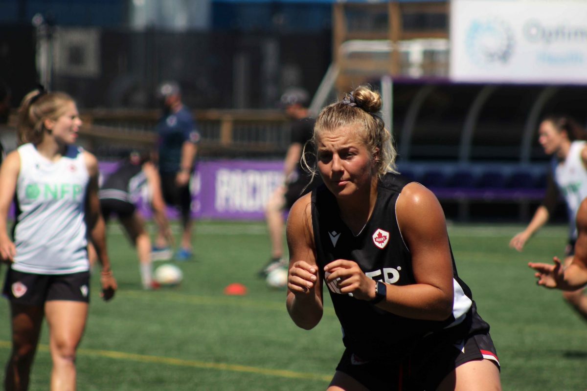 Rugby Canada player practicing at Starlight Stadium on July 20, 2022