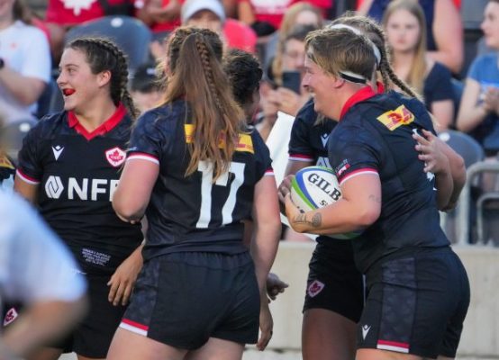Rugby Canada lock player, Tyson Beukeboom as the Canadian women earn memorable win